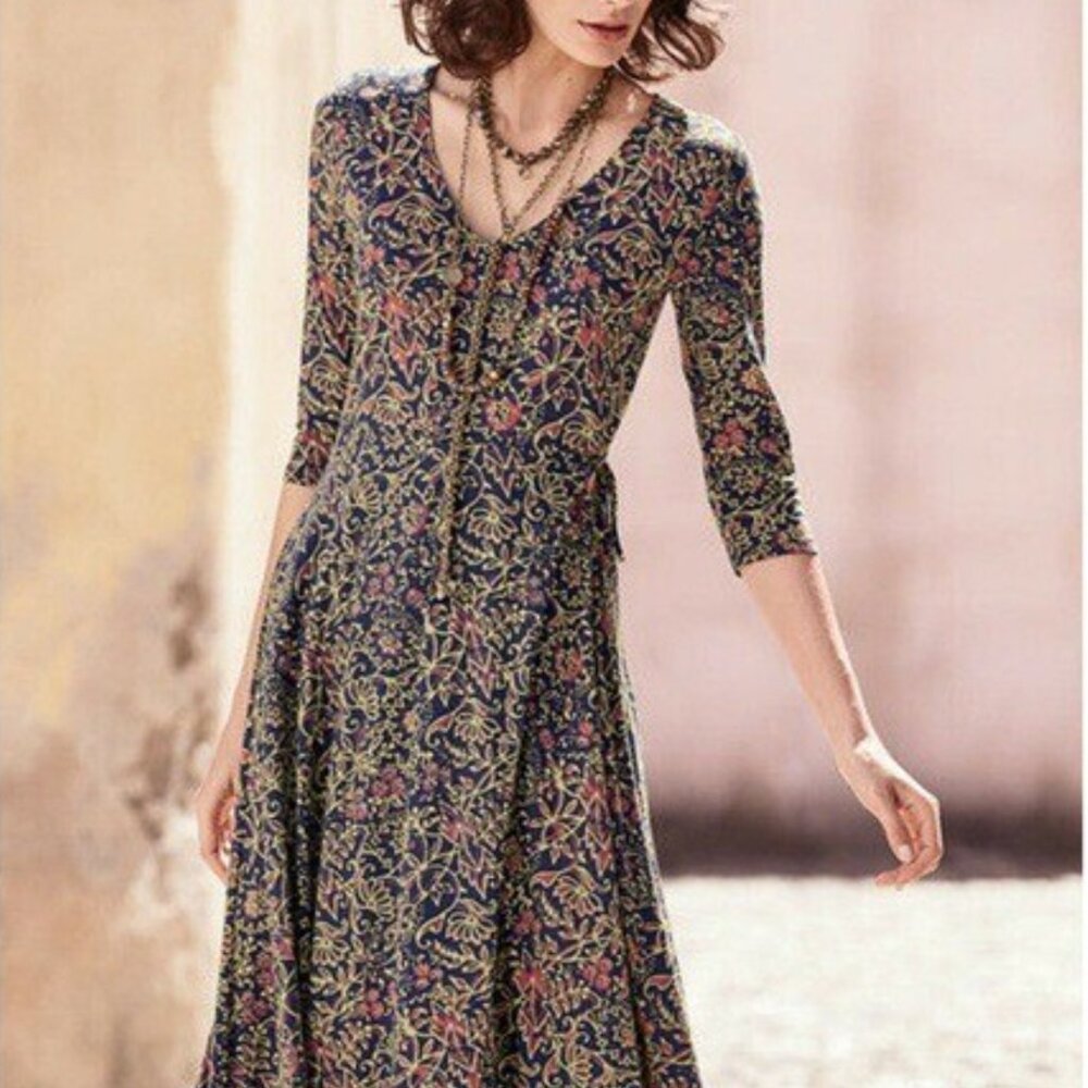 Beautiful Peruvian Connection Floral Midi Dress